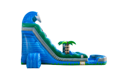 24ft Blue Crush Single Lane Water Slide
