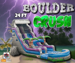 24ft Boulder Crush Single Lane Water Slide